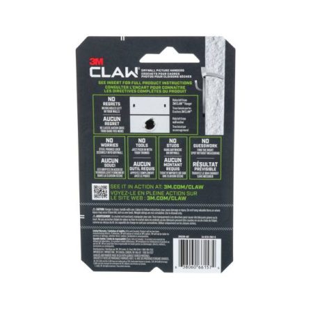 3M Claw DrywAll Picture Hanger, 25-lb Capacity, 4 Hangers per Pack