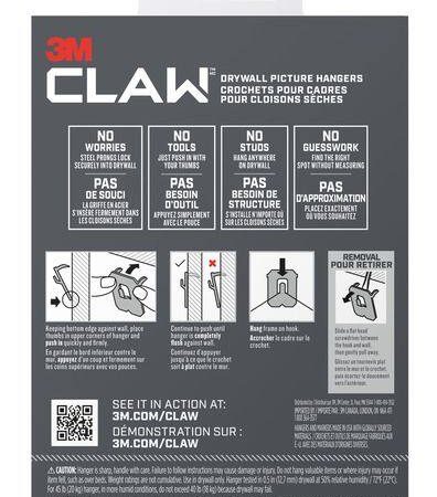 3M Claw DrywAll Picture Hangers Assorted Kit, 45-lb Capacity