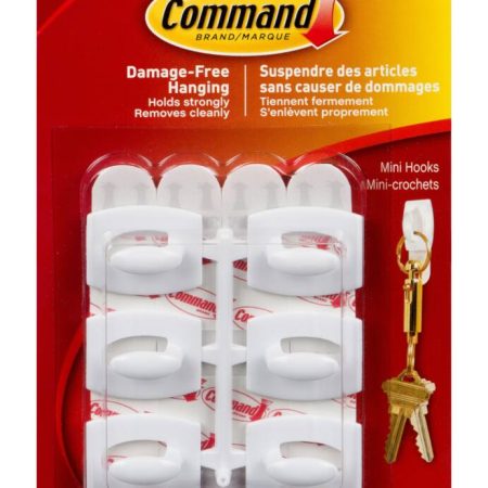 Command Mini Removable Hook, Damage Free Hanging, Reusable, Re-Positioned, Easy to Use