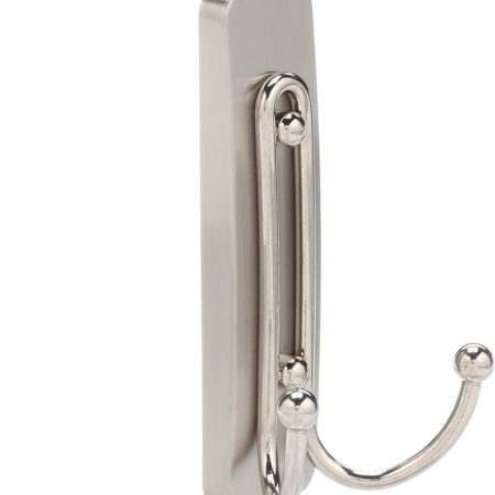 3M Command Large Bathroom Double Hook, Satin Nickel