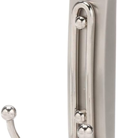 3M Command Large Bathroom Double Hook, Satin Nickel