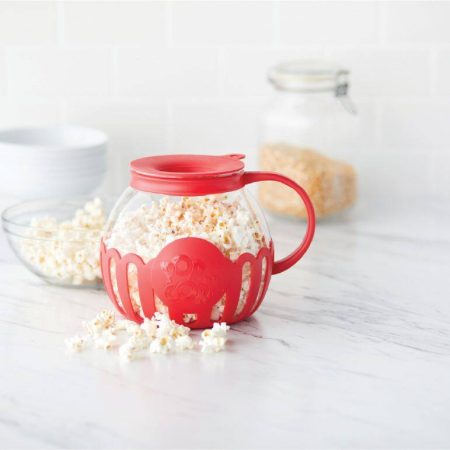 Microwave Popcorn Maker, BPA Free, Red, 3-qt