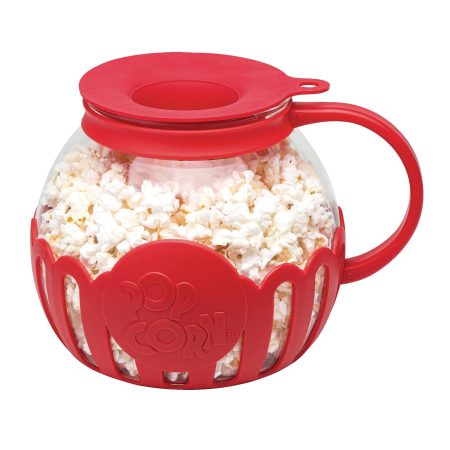 Microwave Popcorn Maker, BPA Free, Red, 3-qt