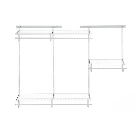 ClosetMaid Wire Shelf Track Closet Organizer Kit, White, 4-ft x 6-ft