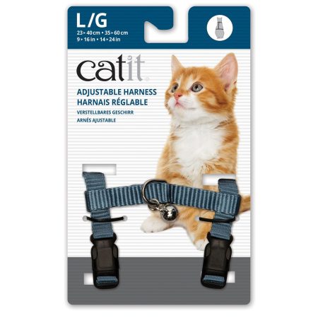 Adjustable Nylon Cat Harness Blue