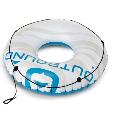 Outbound Inflatable Floating River/Lake Connectable 1-Person Tube/Ring, White/Blue, 47-in