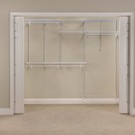 ClosetMaid Wire Shelf Track Closet Organizer Kit, White, 5-ft x 8-ft