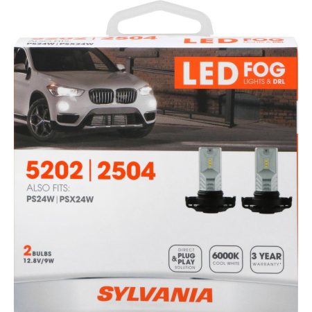 5202 Sylvania ZEVO® LED Fog Lights, 6000k Cool White Light, 2-pk