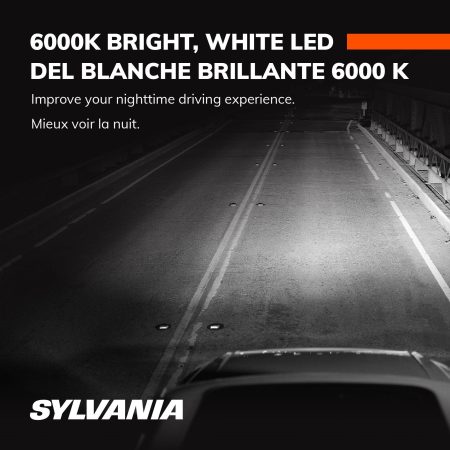 5202 Sylvania ZEVO® LED Fog Lights, 6000k Cool White Light, 2-pk