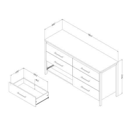 South Shore Gravity 6-Drawer Double Dresser