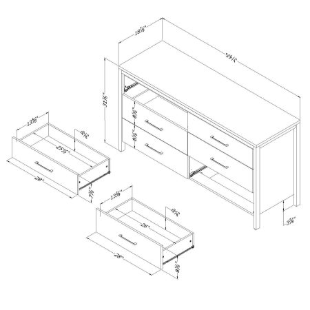 South Shore Munich 6-Drawer Dresser