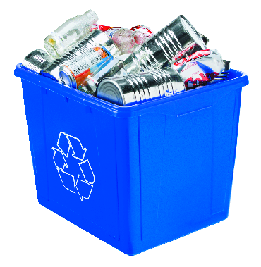 Orbis Plastic Rectangular Open Recycling Blue Box, 59-L