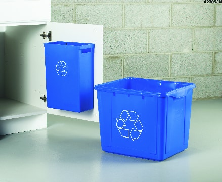 Orbis Plastic Rectangular Open Recycling Blue Box, 59-L