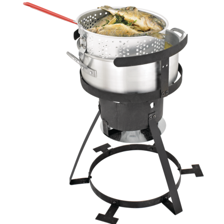 MASTER Chef Outdoor Aluminium Fish Deep Fryer with Thermometer & Propane Gas Burner 6.5-qt