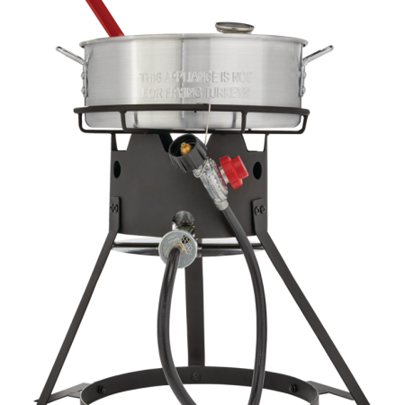 MASTER Chef Outdoor Aluminium Fish Deep Fryer with Thermometer & Propane Gas Burner 6.5-qt