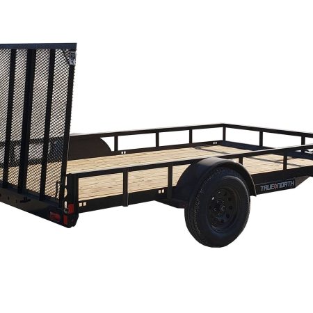 True North 77-in x 12-ft Utility Trailer Black with Gate