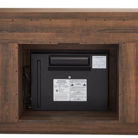 CANVAS Abbostford Media Console Electric Fireplace TV Stand, 60-in, 1400W, Includes Remote Control, Brown