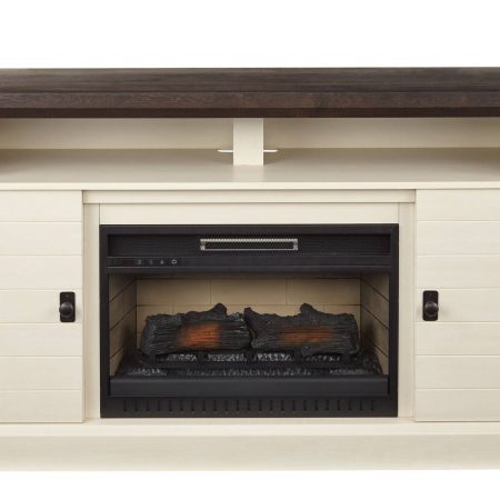 CANVAS Ashcroft Media Console Electric Fireplace TV Stand, 60-in, 1400W, Includes Remote Control, White