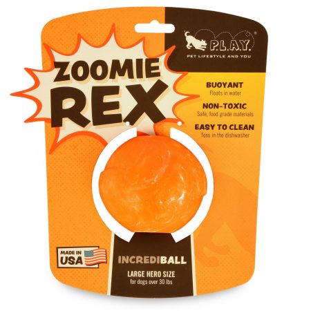 ZoomieRex IncrediBall Orange Dog Toy