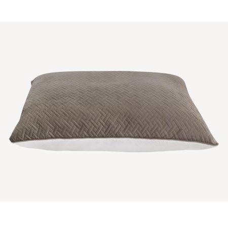 Embossed Velvet Pillow Bed Taupe