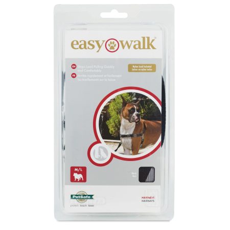 Easy Walk Adjustable Black & Silver Harness