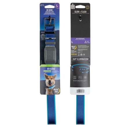 NiteDog Rechargeable LED Blue Dog Collar