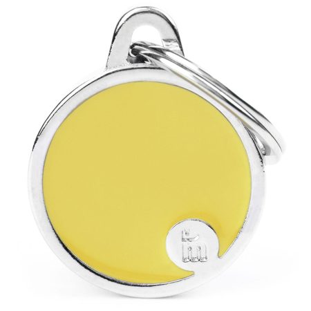 Basic Handmade Yellow Circle ID Tag