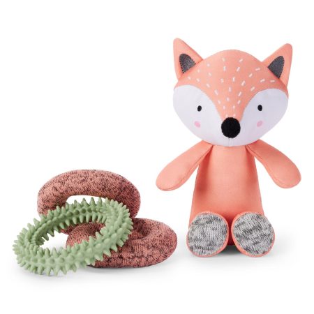 Baby Fox with Rings Dog Toy