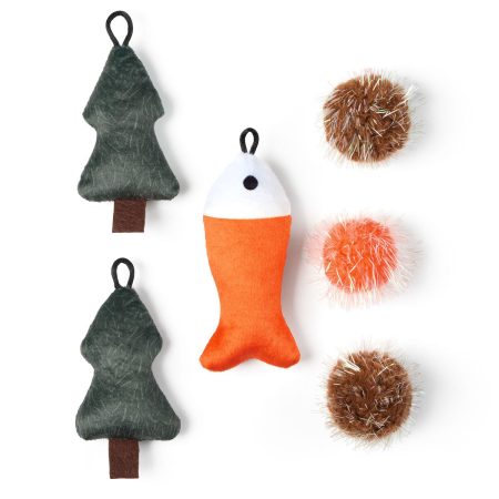 Woodland Ball & Plush Cat Toys