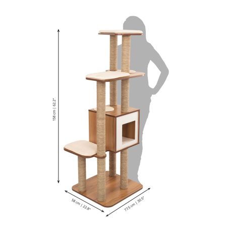 Vesper High Base XL Walnut Cat Tree