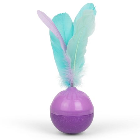 Feather Treat Stuffer Purple Cat Toy