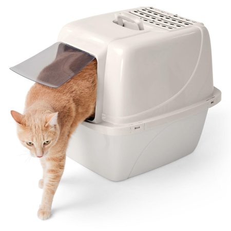 Hooded Beige Litter Box