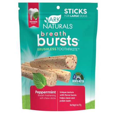 Breath Bursts Brushless Toothpaste Peppermint Flavour Large Dog Treats