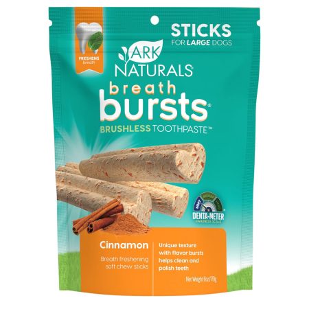 Breath Bursts Brushless Toothpaste Cinnamon Flavour Large Dog Treats