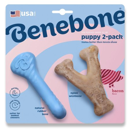 Rubber Bone & Bacon Wishbone Puppy Dog Toy