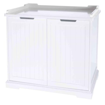 Wooden Extra-Large White Litter Box Enclosure