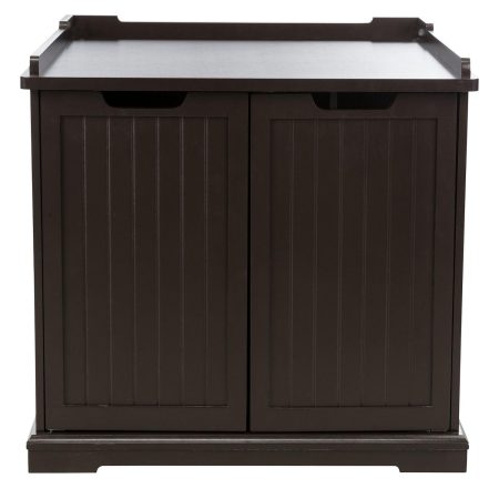 Wooden Extra-Large Brown Litter Box Enclosure