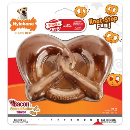 Power Chew Bacon & Peanut Butter Flavour Pretzel Dog Toy