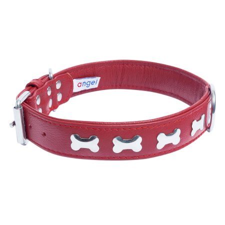 Rotterdam Bones Leather Collar - Red