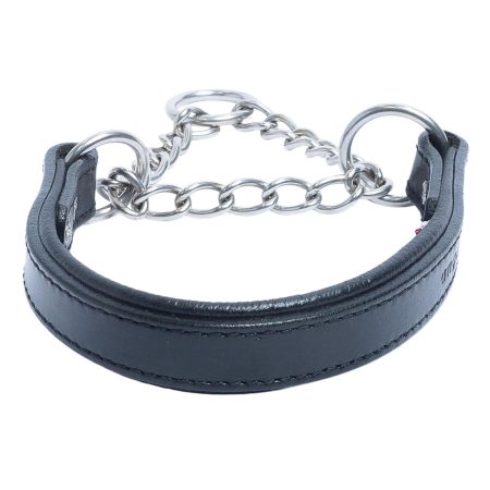 Leather Martingale Dog Collar - Black