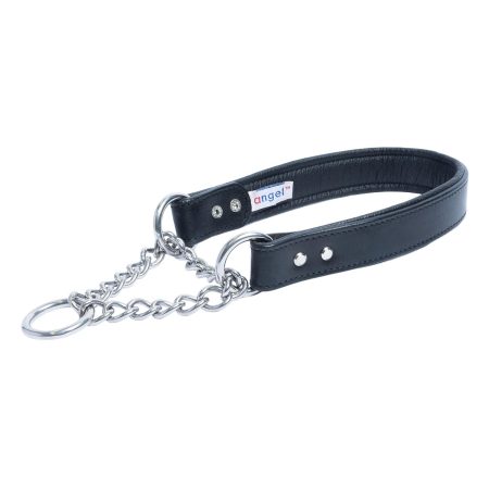 Leather Martingale Dog Collar - Black