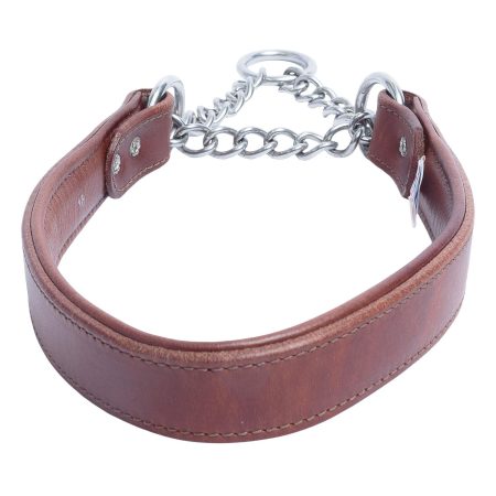 Leather Martingale Dog Collar - Brown