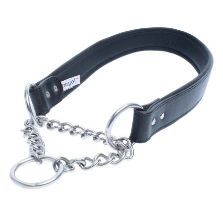 Leather Martingale Dog Collar - Black