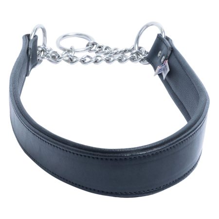 Leather Martingale Dog Collar - Black