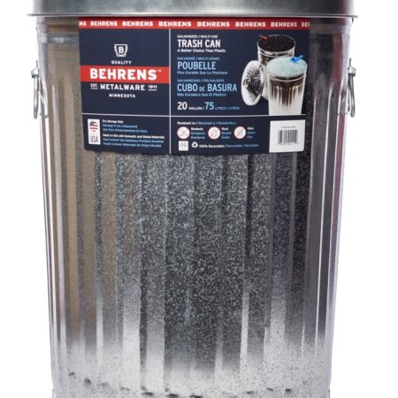 Behrens Galvanized Steel Circular Multi-Purpose Garbage Can, 75-L