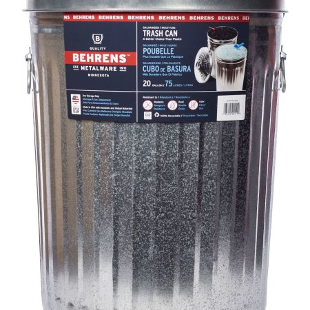 Behrens Galvanized Steel Circular Multi-Purpose Garbage Can, 75-L