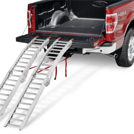 Prime1 Steel Rung Folding Arched Steel Rung Loading Ramps Pair, Easy-To-Use, 84-in, 2-pc