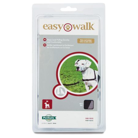 Easy Walk Adjustable Black & Silver Harness