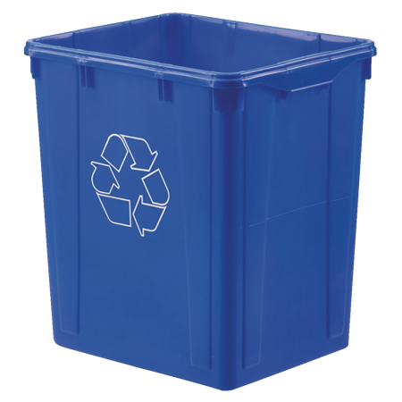 Orbis Plastic Rectangular Open Recycling Blue Box, 87-L