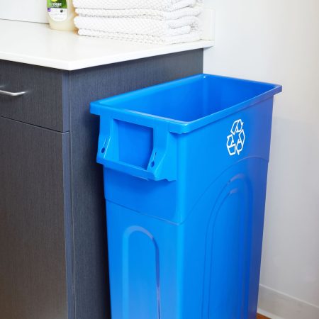 Tall Slim Plastic Rectangular Open Recycling Blue Box, 87-L